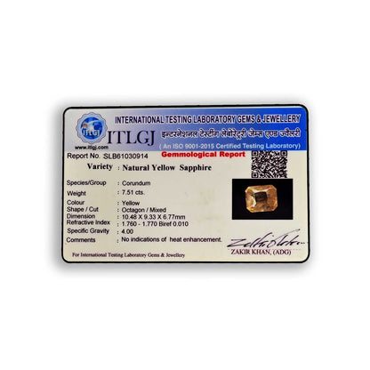 Ceylon Yellow Sapphire 7.51 Carat