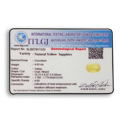 Yellow Sapphire - 4.43 Carat