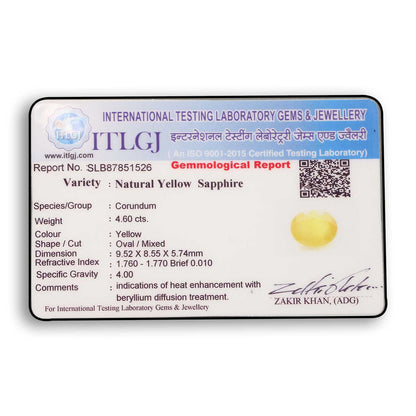 Yellow Sapphire - 4.6 Carat