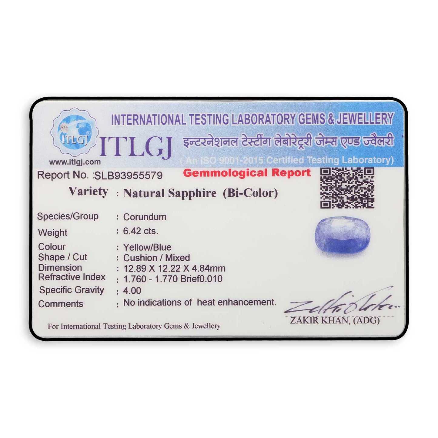 Pitambari Sapphire (Bi Colour) 6.42 Carat