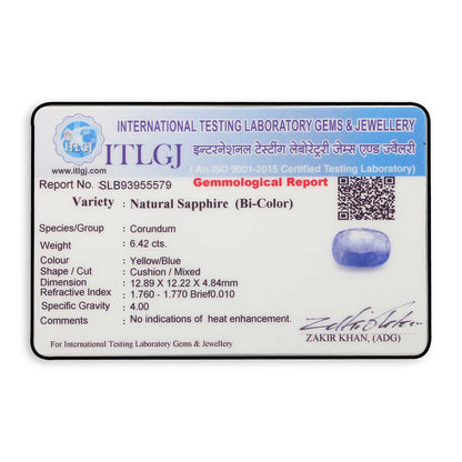 Pitambari Sapphire (Bi Colour) 6.42 Carat