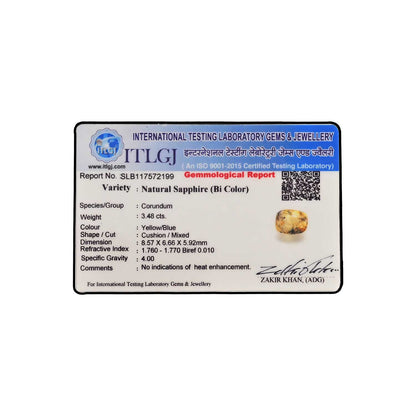Pitambari Sapphire (Bi Colour) 3.48 Carat
