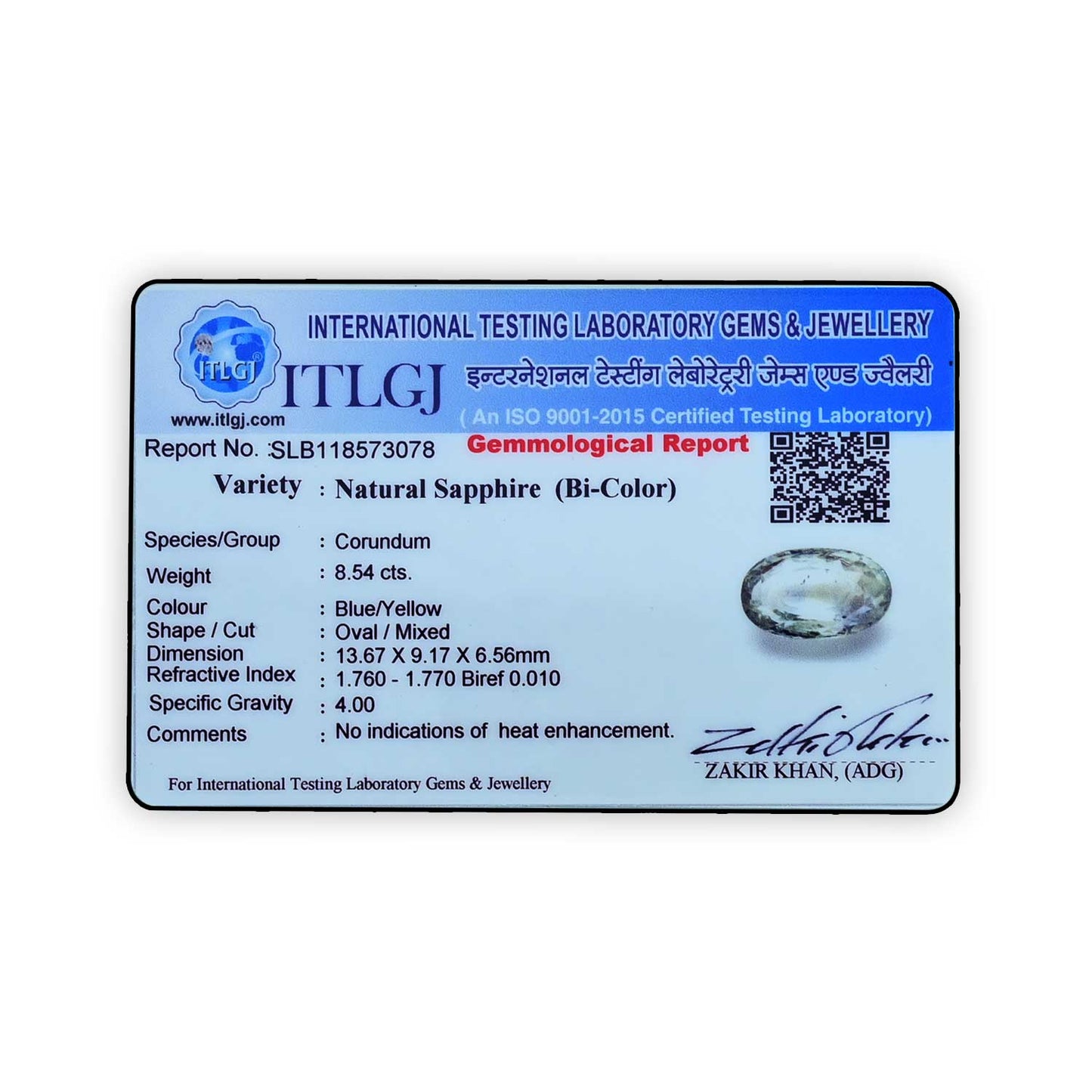 Pitambari Sapphire (Bi Colour) 8.54 Carat