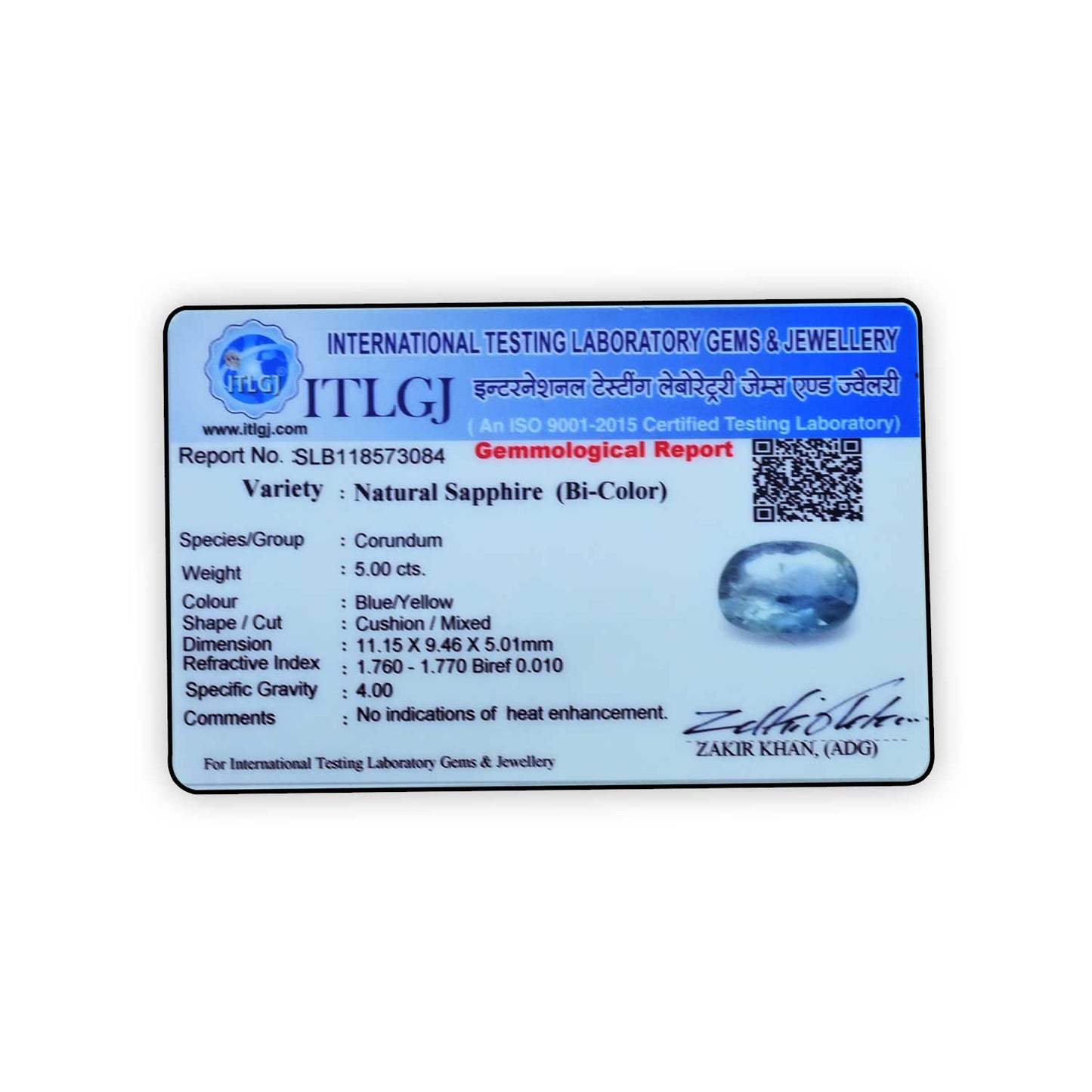 Pitambari Sapphire (Bi Colour) 5 Carat
