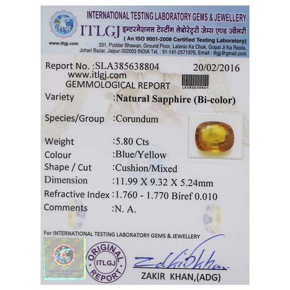 Pitambari Sapphire (Bi Colour) 5.8 Carat