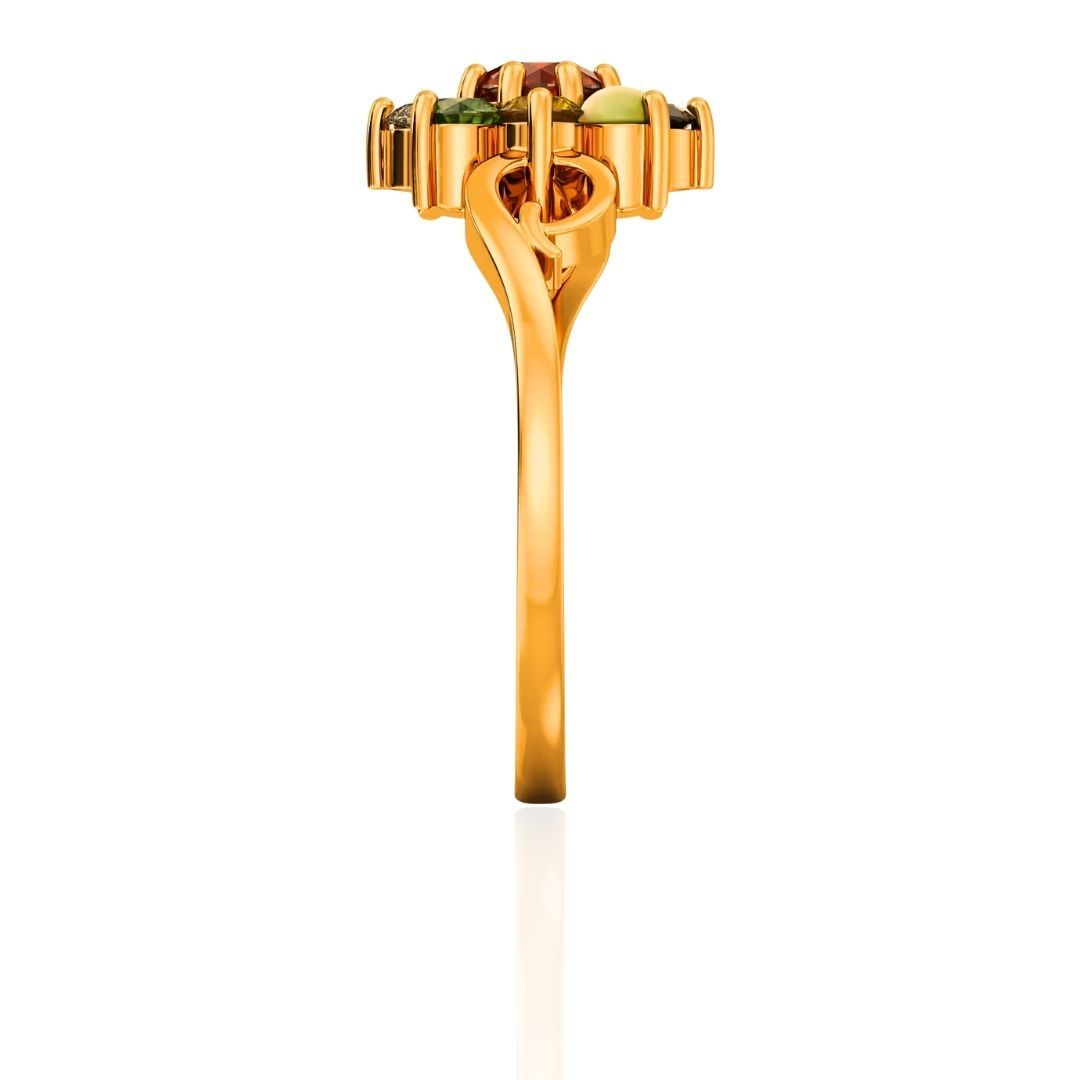Fancy Bloom Floral Navratna Women's Ring