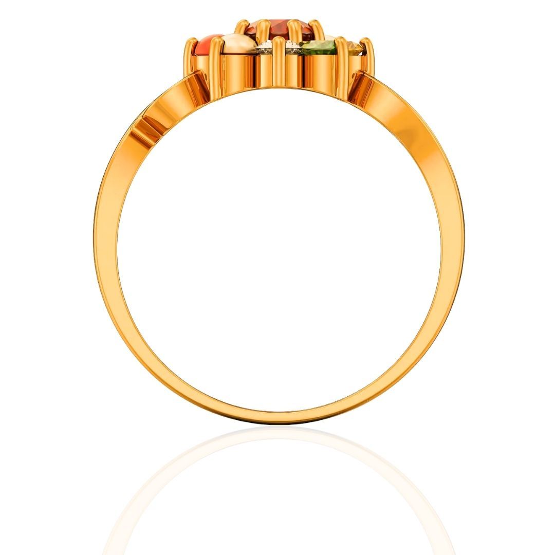 Fancy Bloom Floral Navratna Women's Ring