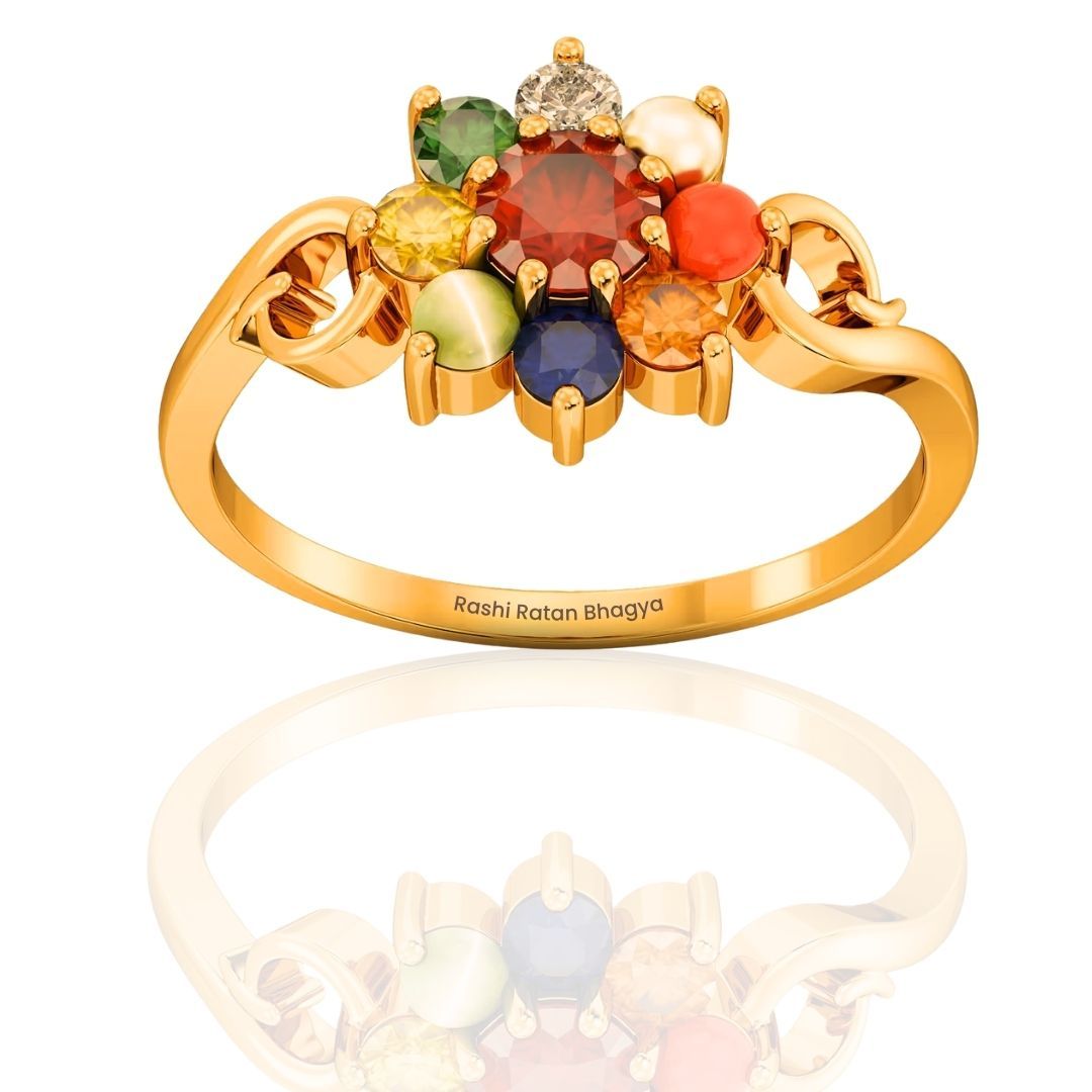 Fancy Bloom Floral Navratna Women's Ring