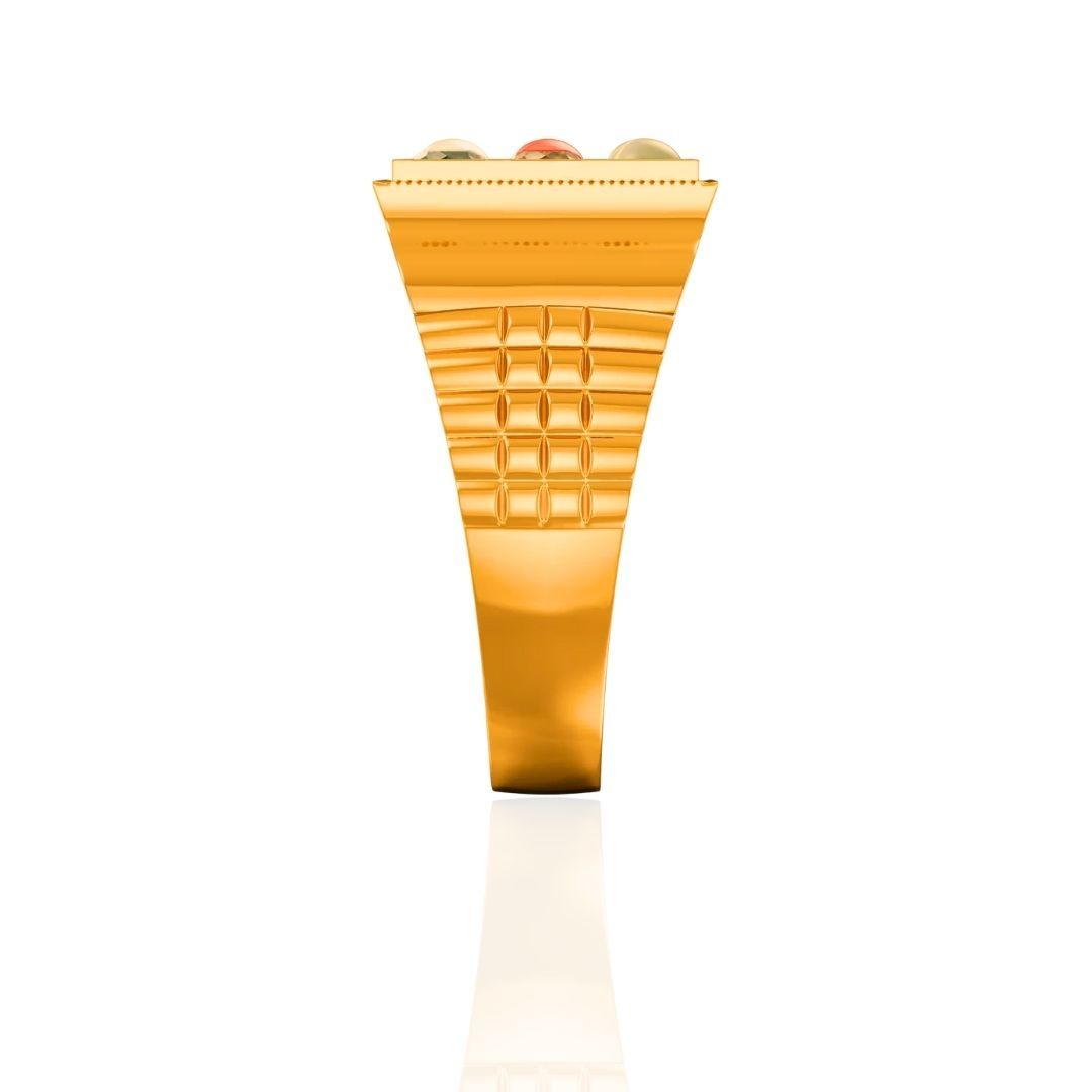 Flat Top Brick-Style Navratna Men's Ring