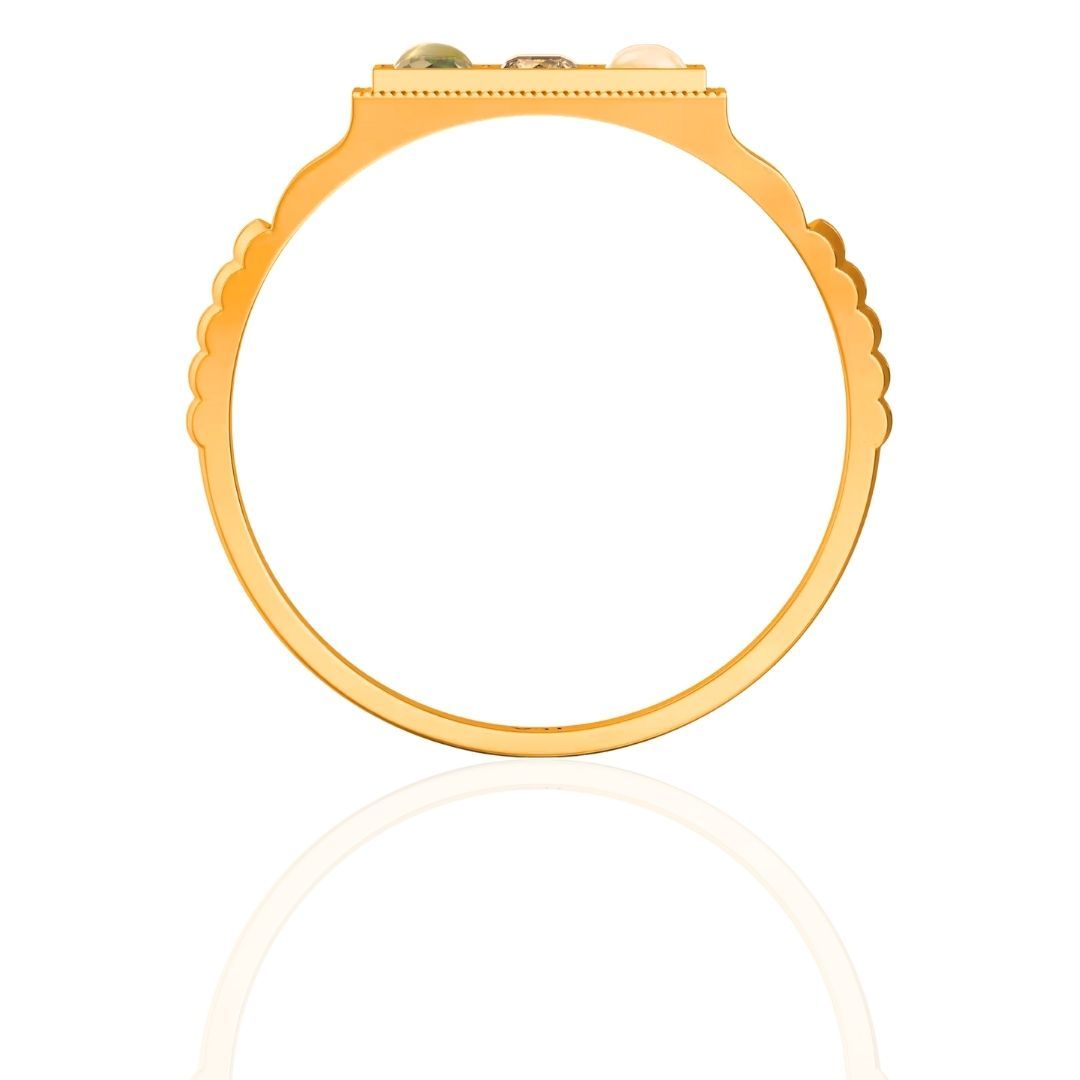 Flat Top Brick-Style Navratna Men's Ring