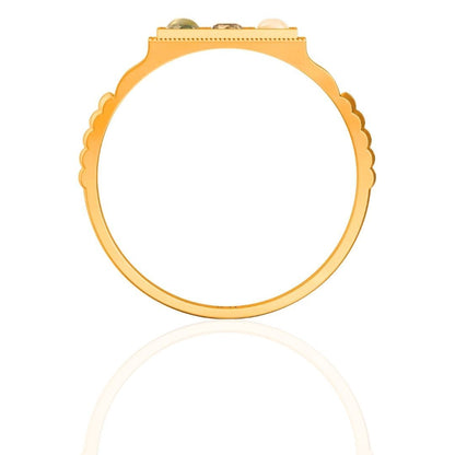 Flat Top Brick-Style Navratna Men's Ring