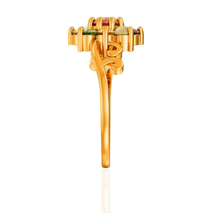 Floral Cluster Navratna Women's Ring