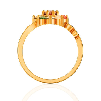 Floral Cluster Navratna Women's Ring