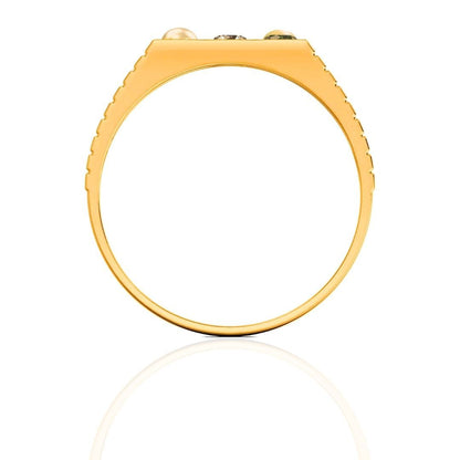 Modern Grid Navratna Men's Ring