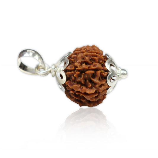 8 Mukhi Rudraksha Silver Pendant (Nepal)