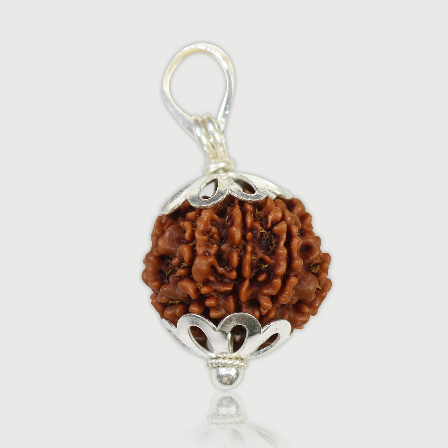 9 Mukhi Rudraksha Silver Pendant (Nepal)