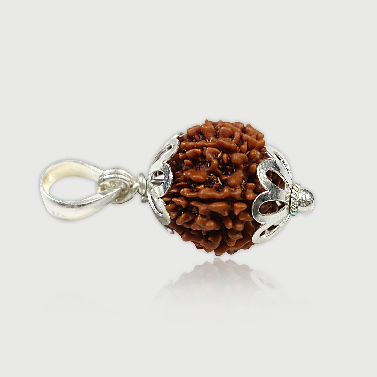 9 Mukhi Rudraksha Silver Pendant (Nepal)
