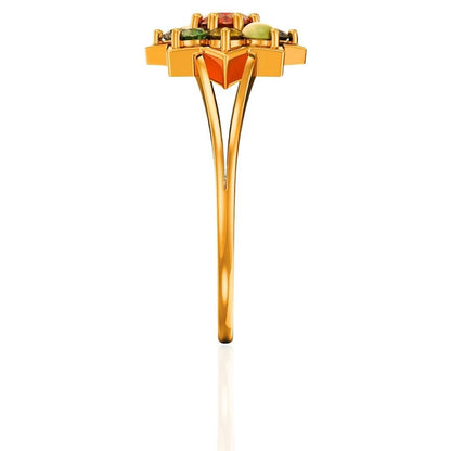 Star Petal Navratna Women's Ring