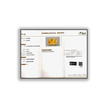 Ceylon Yellow Sapphire Carat 4.74